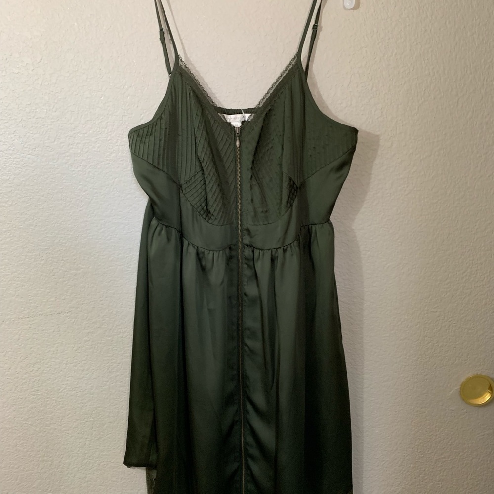 Satin looking Olive Dress